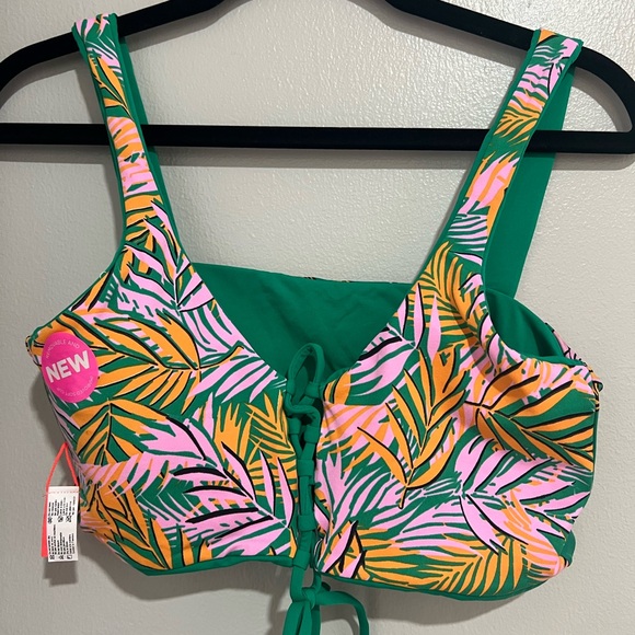 Maaji Tropical Leaf Print Bikini — Green, Pink & Yellow - Picture 12 of 14